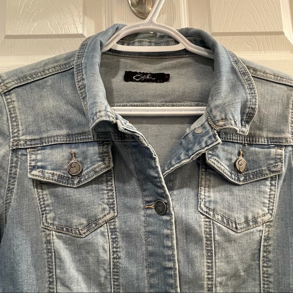 Small Blue Denim Jacket Earl Jeans w front pockets - Picture 7 of 9